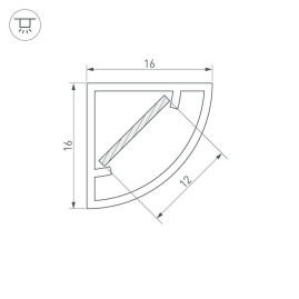 Профиль Arlight WPH-KANT-H16-2000 OPAL 023166