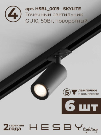 Встраиваемая однофазная трековая система Hesby Lighting Skylite №3 со светильниками HSBL_kompl_S003_VI2B4K