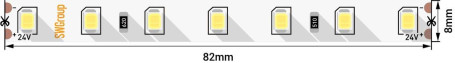 Светодиодная лента SWG 8,6W/m 84LED/m 2835SMD теплый белый 5M 005850