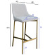 Стул барный белый/бронза
