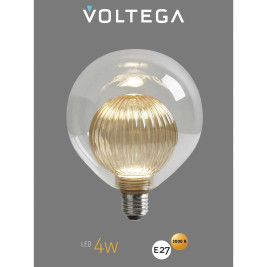 Лампа светодиодная филаментная Voltega 271 E27 4W 3000K прозрачная 8572