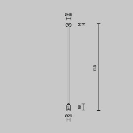 Крепление потолочное Long одинарное 700мм Maytoni Technical TRA159C-S1-PT