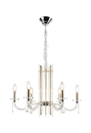 Подвесная люстра Crystal Lux AURELIO SP6 GOLD+CHROME/TRANSPARENT