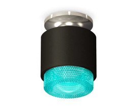 Комплект накладного светильника Ambrella light Techno Spot XS7511082 SBK/PSL/BL черный песок/серебро полированное/голубой (N7927, C7511, N7194)
