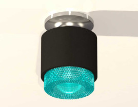 Комплект накладного светильника Ambrella light Techno Spot XS7511082 SBK/PSL/BL черный песок/серебро полированное/голубой (N7927, C7511, N7194)