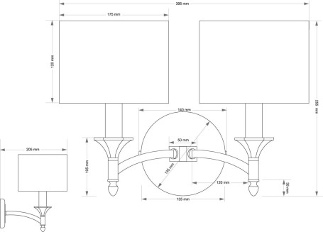 Настенный светильник KUTEK DECOR ABA?UR DEC-K-2(P/A)