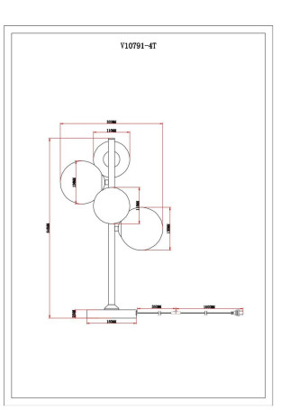 Настольная лампа Moderli Renny V10791-4T
