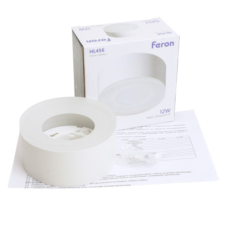 Светильник потолочный Feron HL456 12W, 230V, GX53, белый 51346