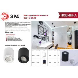 Накладной светильник ЭРА OL21 WH Б0054392