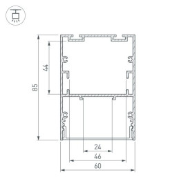 Профиль Arlight ARH-Line-6085-3000 Black 036138