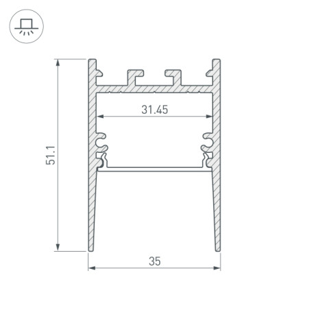 Профиль Arlight SL-Comfort-3551-2000 Anod 031731
