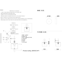 Бра Crystal Lux Sergio AP1 Gold