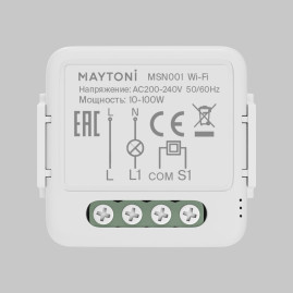 Wi-Fi выключатель одноканальный (без нуля) Maytoni Technical Smart home MSN001