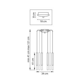 Комплект с подвесной люстрой Lightstar Tubo (574737+747137 (8шт) L8T747137