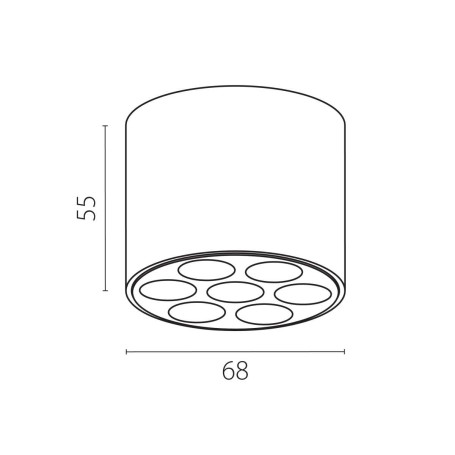 Светильник потолочный 6W 470LM 4000K, черный Guarda Lightstar 080647