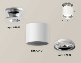 Комплект накладного светильника Ambrella light Techno Spot XS7401103 SWH/PSL белый песок/серебро полированное (N7927, C7401, N7022)