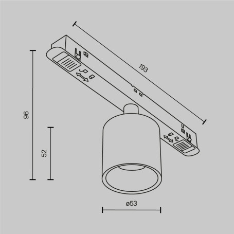 Трековый светодиодный светильник Maytoni Technical Magnetic Exility Alfa S TR132-2-7W4K-B