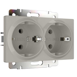 Розетка двойная с заземлением (дымчатый) W1272004/ a069774