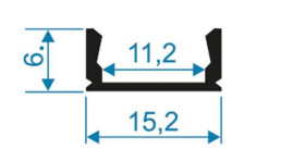 Профиль накладной с рассеивателем серебро 2м. Apeyron 08-01