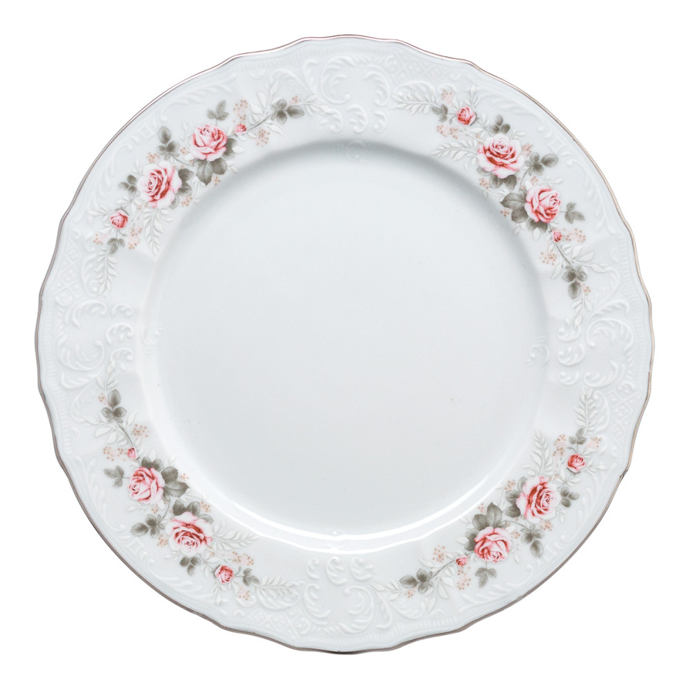 Набор тарелок 25см.6шт.&quot;Роза серая платина 5396021&quot; Bernadotte