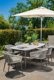 Кресло уличное &quot;Муза&quot; темно-серое с оплеткой