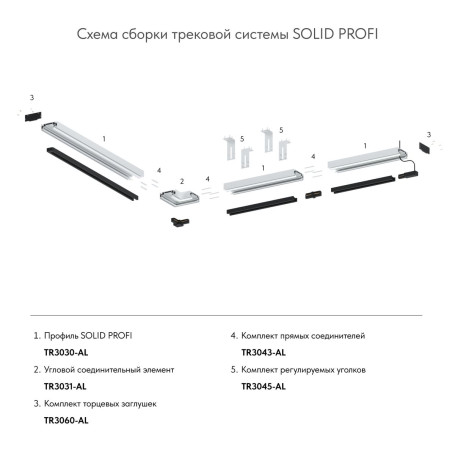 Торцевая заглушка для профиля TR3030-AL Denkirs Solid Profi TR3060-AL