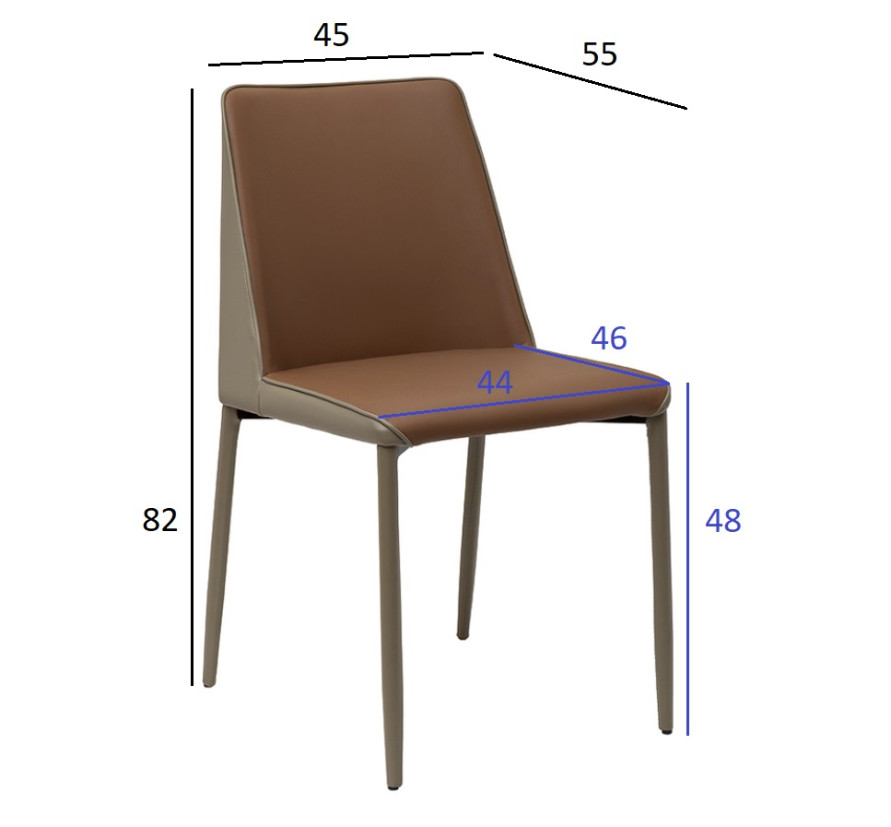 Стул обеденный экокожа терракотовый/бежевый