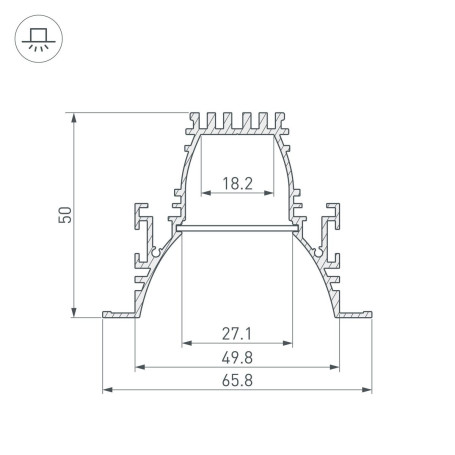 Профиль Arlight ARH-Line-6650-F-Comfort-2000 Anod 036351