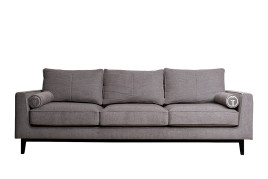 Диван Madrid Memory трехместный шенилл коричневый с кантом