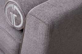 Диван Madrid Memory трехместный шенилл коричневый с кантом