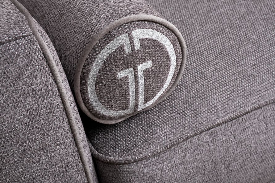 Диван Madrid Memory трехместный шенилл коричневый с кантом