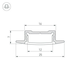 Профиль Arlight SL-SLIM-H7-F25-2000 ANOD 023717