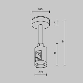Крепление потолочное Maytoni Technical Accessories for tracks Flarity TRA156C-S1-B