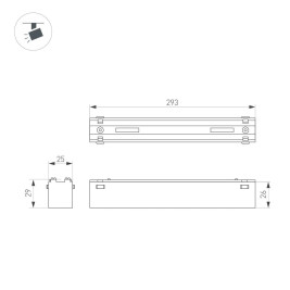 Трековый светодиодный светильник Arlight Mag-Vibe-Flat-L293-12W Day4000-Mix 044430