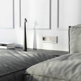 Розетка с заземлением, шторками и USB тип A+C (дымчатый) W1271704/ a069465