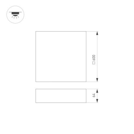 Потолочный светодиодный светильник Arlight SP-Quadro-S600x600-60W Day4000 034806