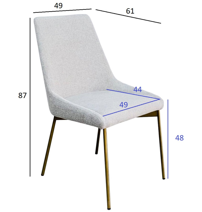 Стул обеденный белый/бронза
