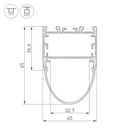 Профиль Arlight ARH-Line-B-3652-2000 Anod 036347