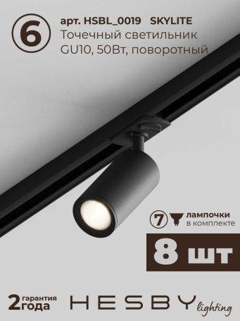 Встраиваемая однофазная трековая система Hesby Lighting Skylite №3 со светильниками HSBL_kompl_S003_VI3B4K
