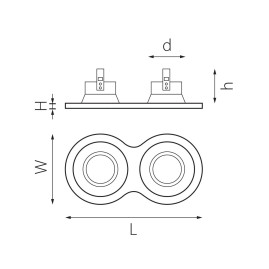 Комплект из светильников и рамки Lightstar Domino Round (214623+214603+214603) D6230303