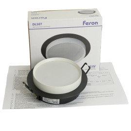 Светильник встраиваемый Feron DL507 потолочный GX53 черный + белый круг 51352