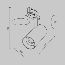 Трековый светодиодный светильник Maytoni Technical Focus Led TR197-3-12WCCT-M-B