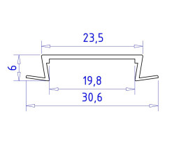 Встраиваемый профиль с рассеивателем Ambrella Illumination GP1100WH