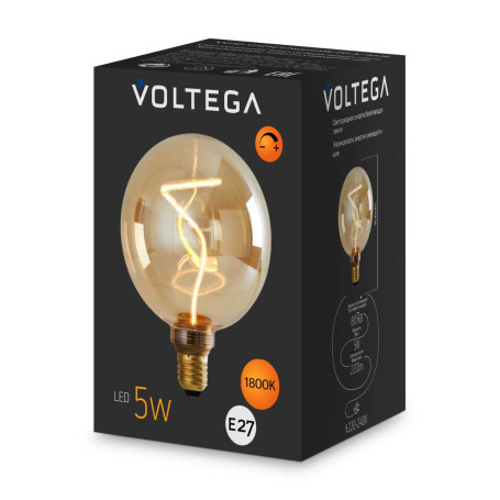 Лампа светодиодная филаментная Voltega 271 E27 5W 1800K желтая 8536