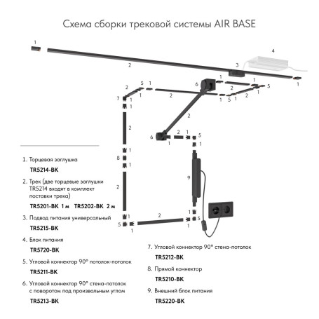 Коннектор Denkirs Air Base TR5213-BK