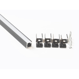Профиль накладной LEDS POWER СПН1010 алюм. черный с призм.рассеивателем 2м 008363