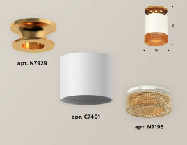 Комплект накладного светильника Ambrella light Techno Spot XS7401123 SWH/PYG/CF белый песок/золото желтое полированное/кофе (N7929, C7401, N7195)