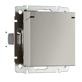 Розетка влагозащ. с зазем. с защит. крышкой и шторками (дымчатый) W1271204/ a069464