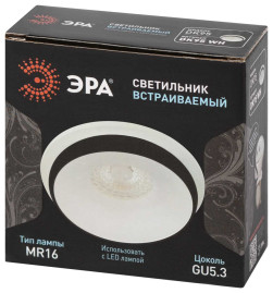 Светильник встраиваемый декоративный ЭРА DK95 WH под лампу MR16 GU5.3 белый Б0055592