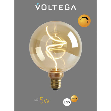 Лампа светодиодная филаментная Voltega 271 E27 5W 1800K желтая 8558
